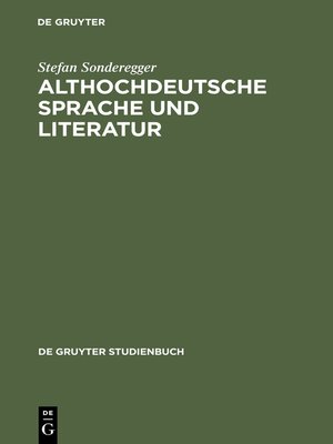 cover image of Althochdeutsche Sprache und Literatur